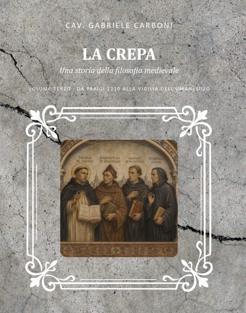 Copertina del volume III de «La crepa»: Da Parigi 1210 alla vigilia dell'umanesimo