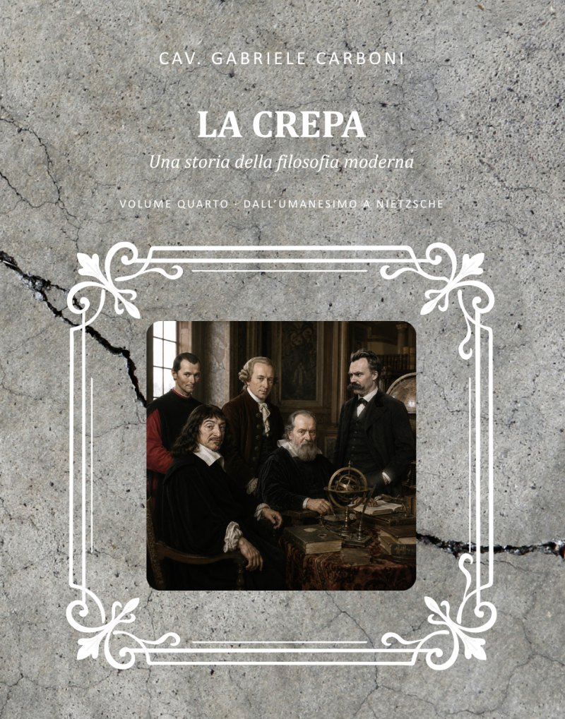 Copertina del volume IV de «La crepa»: Dall'umanesimo a Nietzsche